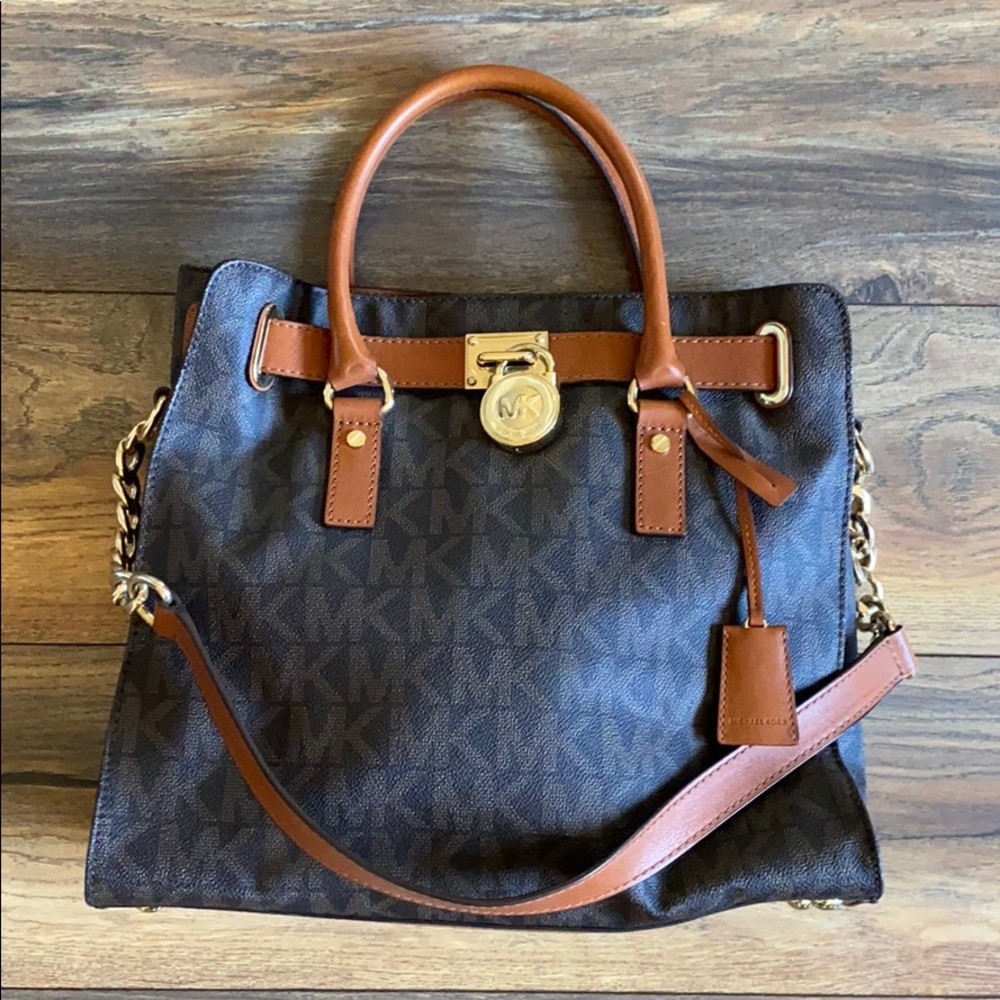 Gently Used Michael Kors Large Logo Hamilton Bag